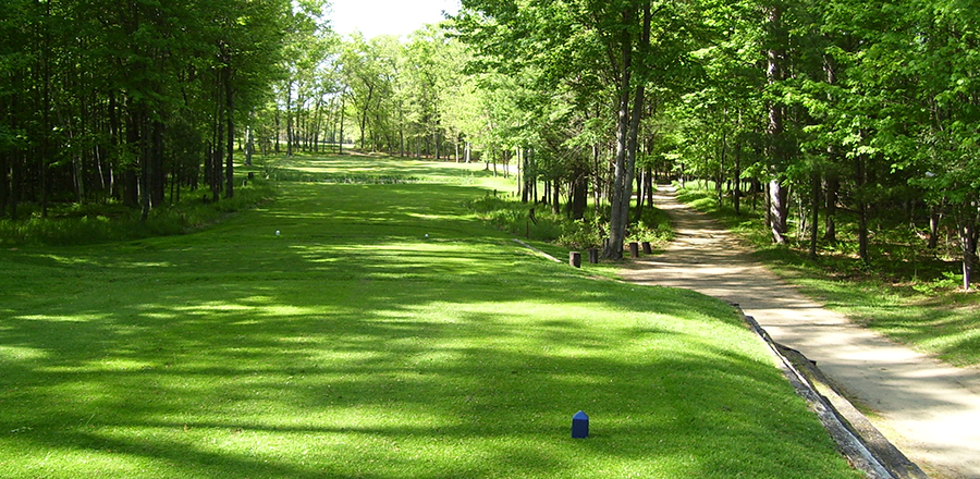 view of trail on golf course